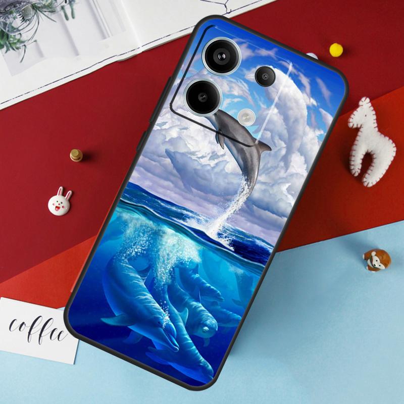 Animal Dolphin Case For Xiaomi Redmi Note 14 Pro 13 12 11 10 15 Pro Plus Redmi 15 14C 10C 12C 13C 15C Cover