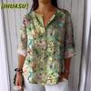IHUASU Women's Fashion Casual Short Sleeve V Neck Blouses & Shirts Unique design