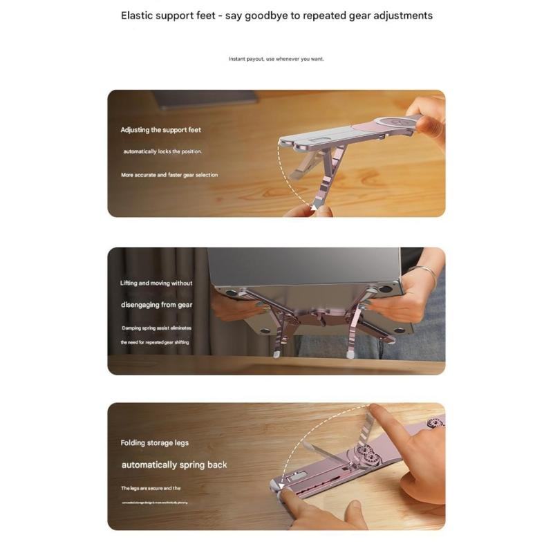 Portable Adjustable Magnetic Tablets Stand Lightweight Aluminum Alloy Laptop Holder 6 Position Tilt For Multiple Devices