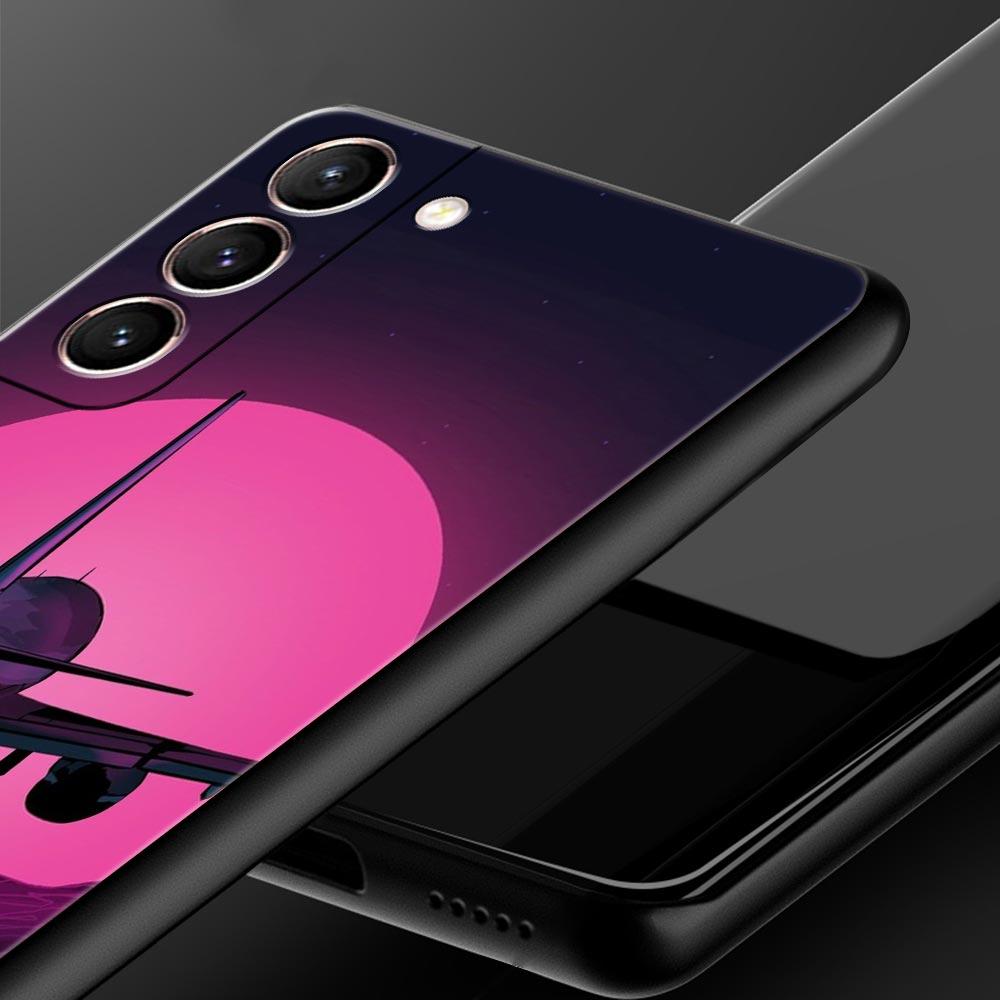 Airplane World Map Travel Phone Case For Samsung Galaxy S26 Ultra S25 Plus S24 FE S23 S22 5G S21 S20 Cover Black Soft