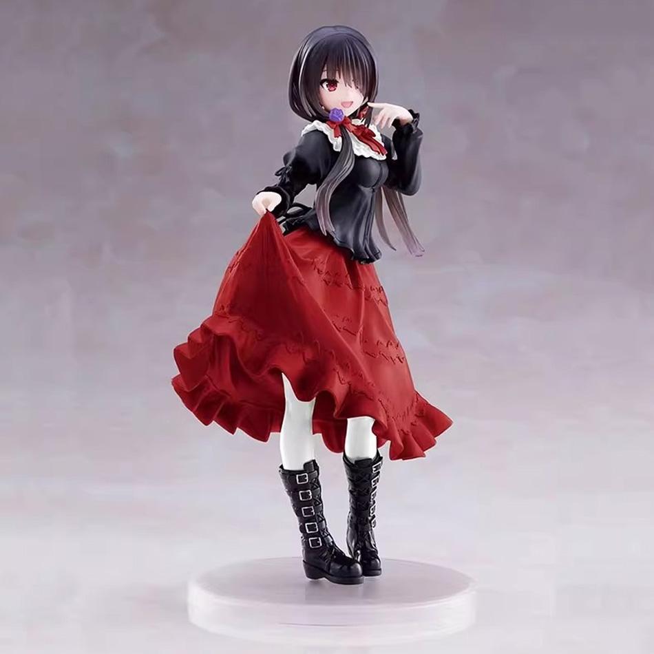 Hot Date A Live Tokisaki Kurumi Anime Figure Cute Girl Model Toy Pvc Red Dress Dress Up Standing Model Car Model Ornaments Toys