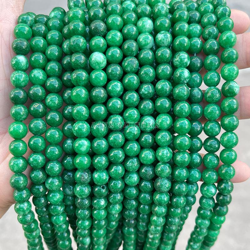 Grade A Green Chalcedony Round Beads for DIY Jewelry Making