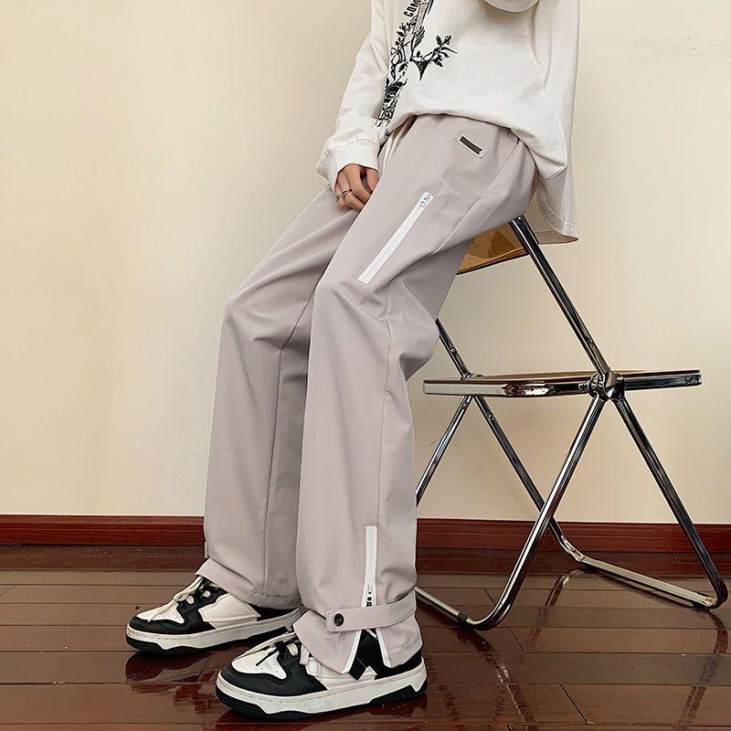 Punchingbukser Kvinnelige vår- og høstmodeller Vanntette, tynne, rette bukser Arbeidsbukser med brede ben i siden