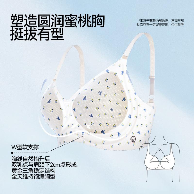 Women Seamless Breathable Cool Feeling Wireless Push Up Gathering Comfort Bra