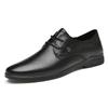 Men Genuine Leather Oxford Shoes Luxury Dress Man Casual Lace-Up Solid Business Formal Shoes Flats High Quality Leather Footwear