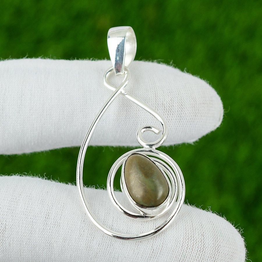 Natural Tibetan Turquoise Gemstone Jewelry 925 Sterling Silver Pendant For Women