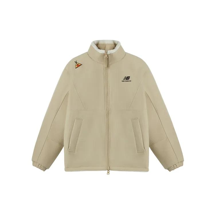 New Balance JHI Velvet Jackets Unisex Khaki Stand Collar Moderate (Unisex) Velvet Jackets NQA89013 IV