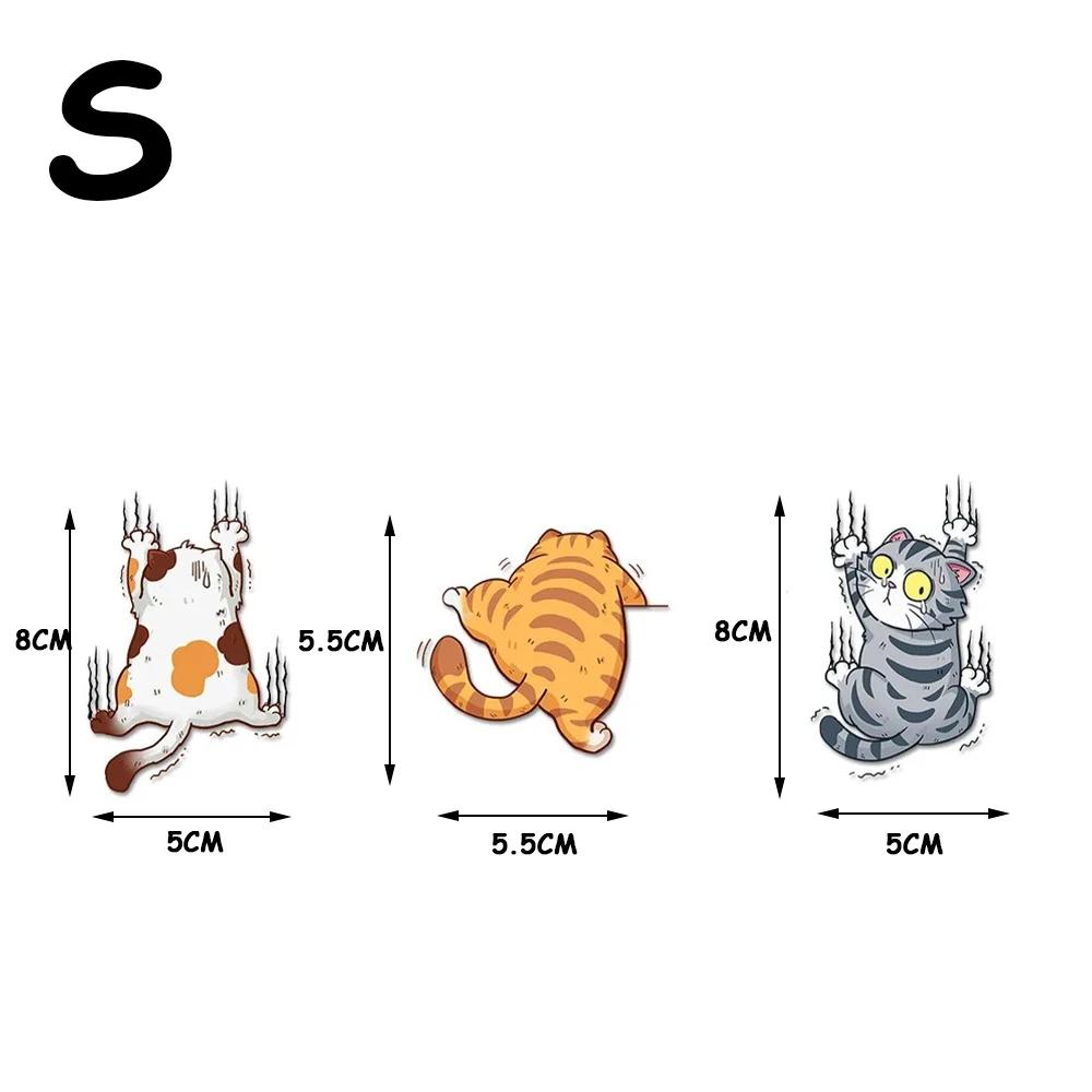 3pcs / Set Cute Pet Cat Car Sticker Climbing Cats Animal Styling Stickers Decoration Car Body Creative Decals Decor Accessories