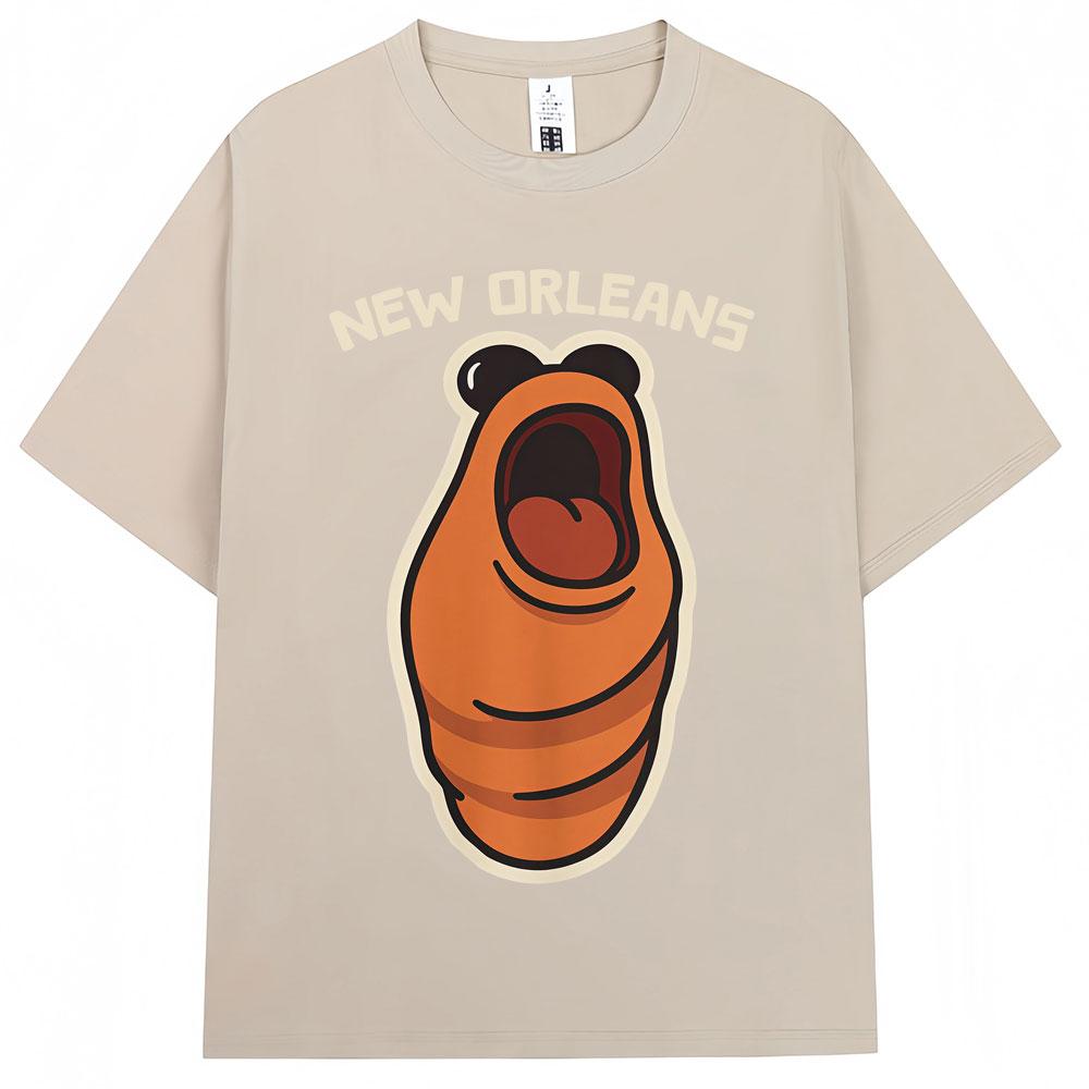 Funny Marcus The Worm New Orleans Meme Tshirt Men Women Humor Popular Short Sleeve Oversized Cotton Casual T Shirts Streetwear