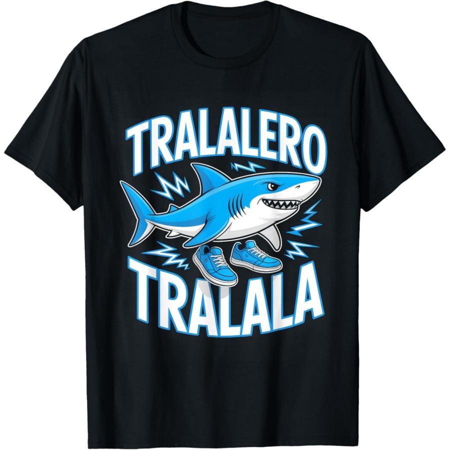 Tralalero Tralala Energetic Shark Fun Art T-Shirt S