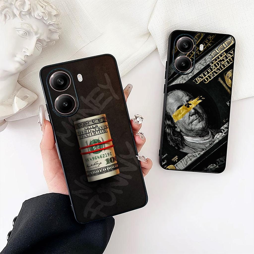 Money 100 D-Dollar Phone Case for Xiaomi Redmi Note 13 14 ProPlus Pro Plus 14C A4 13C Pro+ Note14 Cover Casing