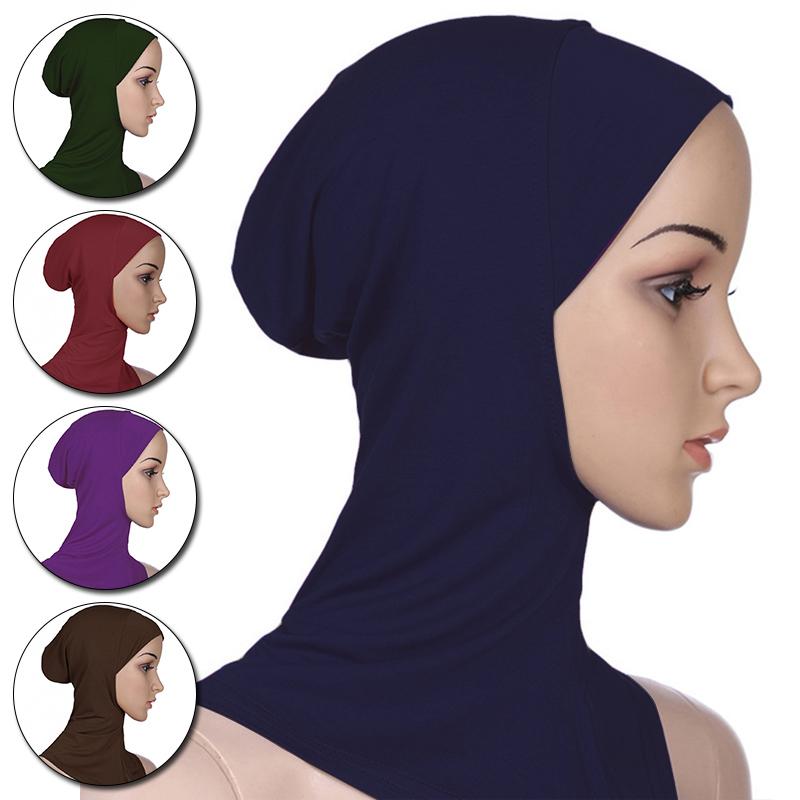 Women Hat Cover Cap HeadWrap Scarf Muslim Turban Muslim Hijab Clothing Accessories Pure Color Soft Lady