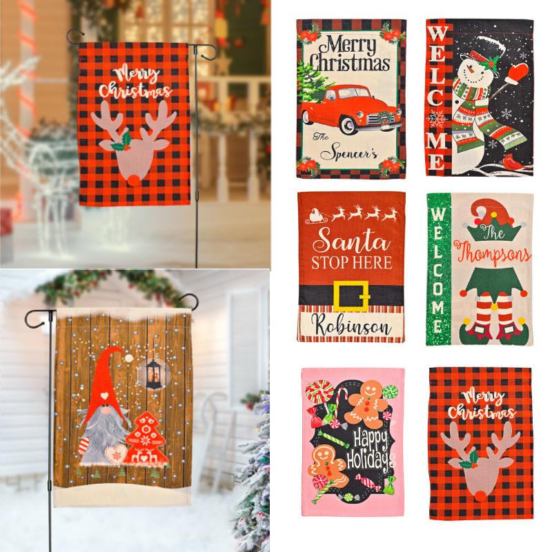 Vibrant Christmas Garden Flags With Cartoon Patterns Perfect For Festive Outdoor Dcor