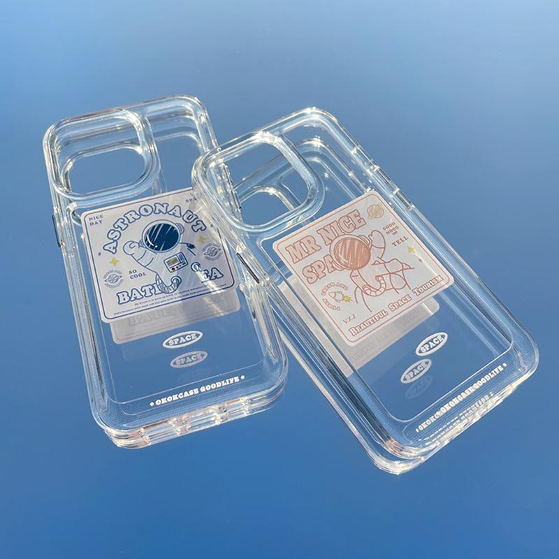 Pro pouzdra na iPhone 13 Pro Max Kreslený astronaut Průhledné pouzdro na telefon Pro iPhone 11 12 Pro Max Xr Xs Max 7 8 Plus X Měkký kryt nárazníku