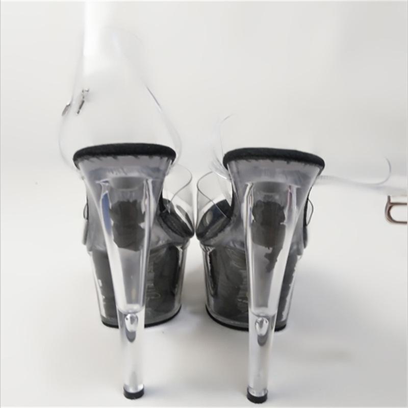 2025 New Night Show Crystal Waterproof Table Sandals Women's Non-slip High Heels Thin Heels Transparent Hate Sky High