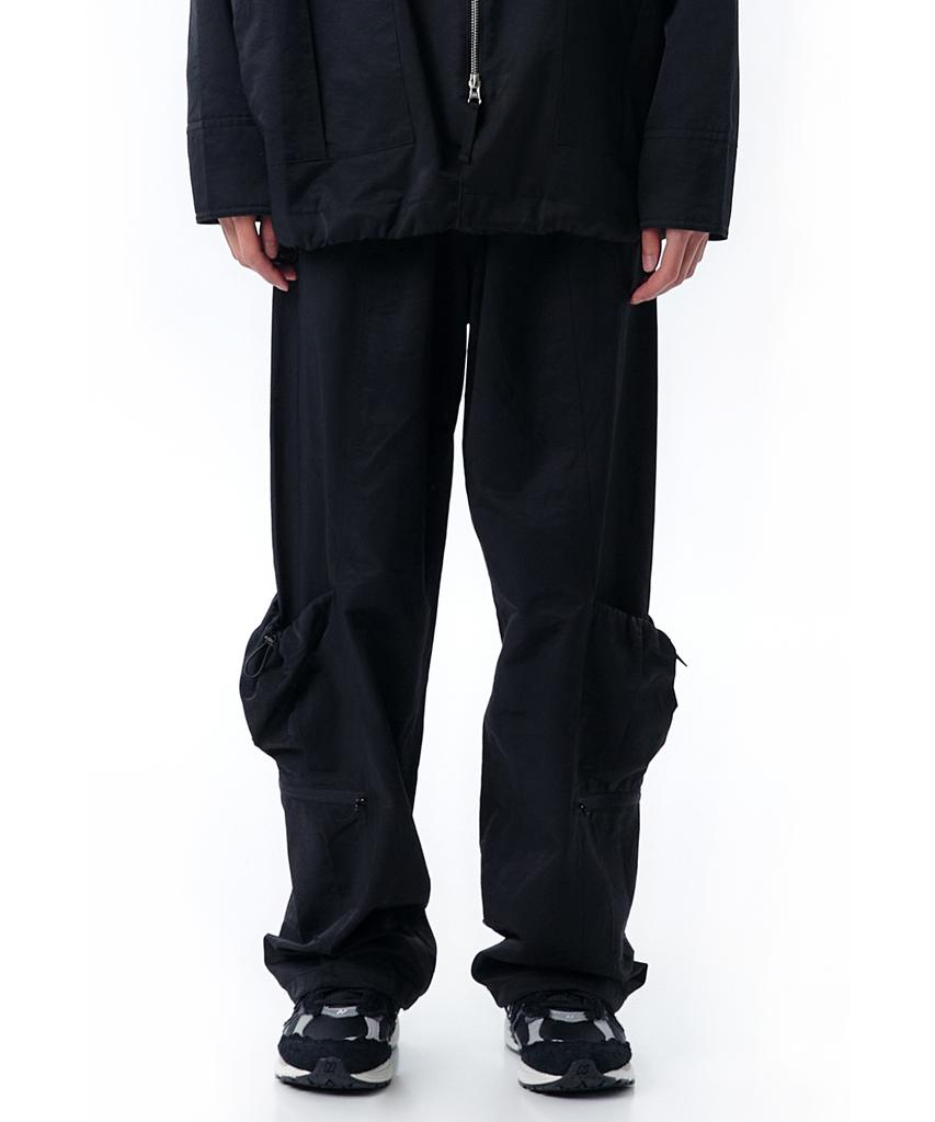 OHY String Pocket Track Pants-Black