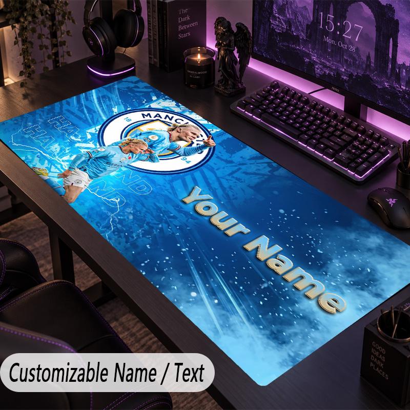 Large Mouse PadErling Haaland Custom Name Text Personalized Desk Mat Non Slip Gaming Pad