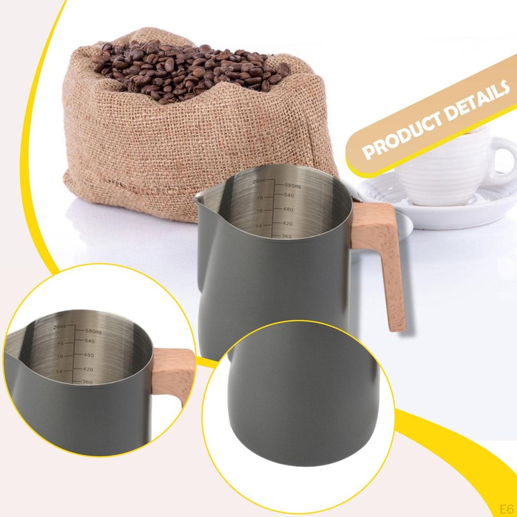 600 ml Mjölkskumningskanna, Idealisk för Espresso, Latte Art och andra konstnärliga kreationer. Easy-tMilk