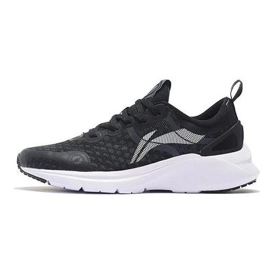 Li Ning Yun Que Stoff Synthetisches Leder Stoßdämpfend Rutschfest Abriebfest Low-Top Freizeitschuhe Damen Sneaker Schwarz AGLS066-2