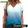 Women's Fashion Casual Short Sleeve V-Neck Blouses & Shirts