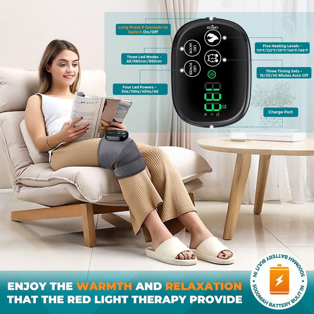 44Pcs 660Nm 850Nm LED Red Light Knee Brace Rechargeable Heated Knee Shoulder Elbow Pad Heating Pads