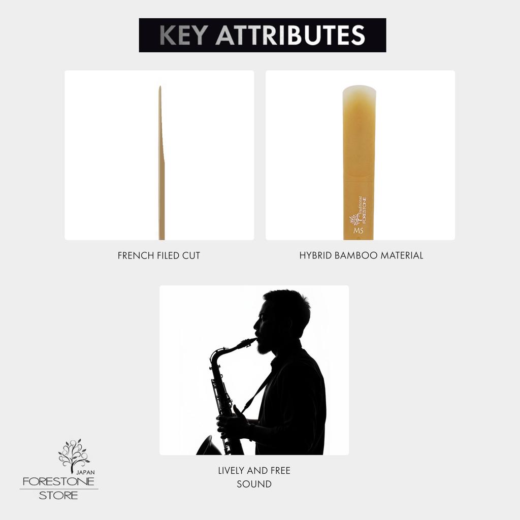 FORESTONE Traditional Baritone Saxophone Reeds [Hardness: MS Medium Soft] FBSMS