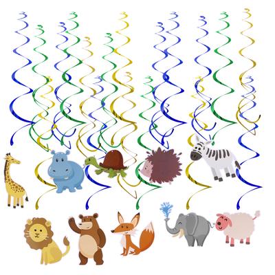 30pcs Animal Swirls Jungle Hanging Decorations For Nursery School