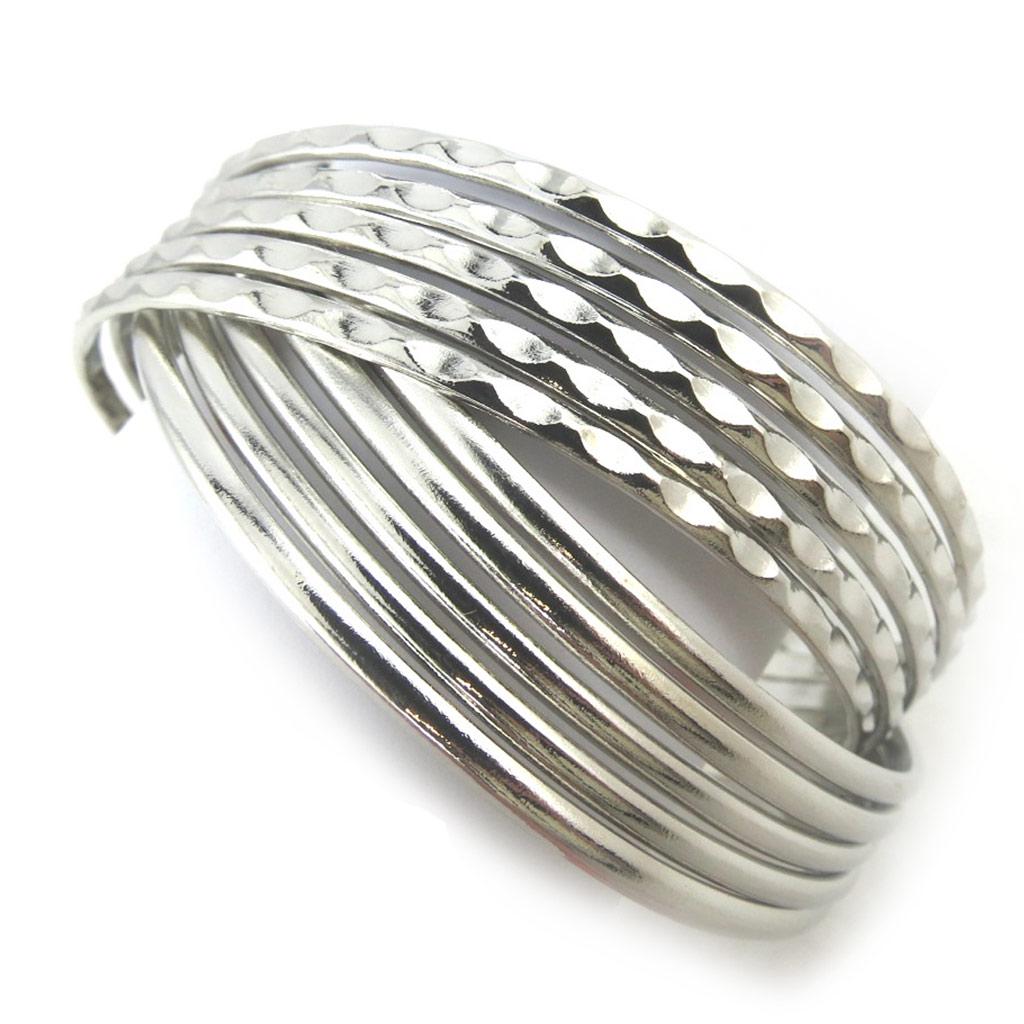 Les Trésors De Lily [N1094] - Silver 'Cleopatra' Designer Bracelet