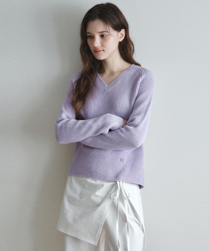 Wednesday Oasis For Woman Easy Hazzi V-Neck Knit_Light Purple(Wc26Kn06)