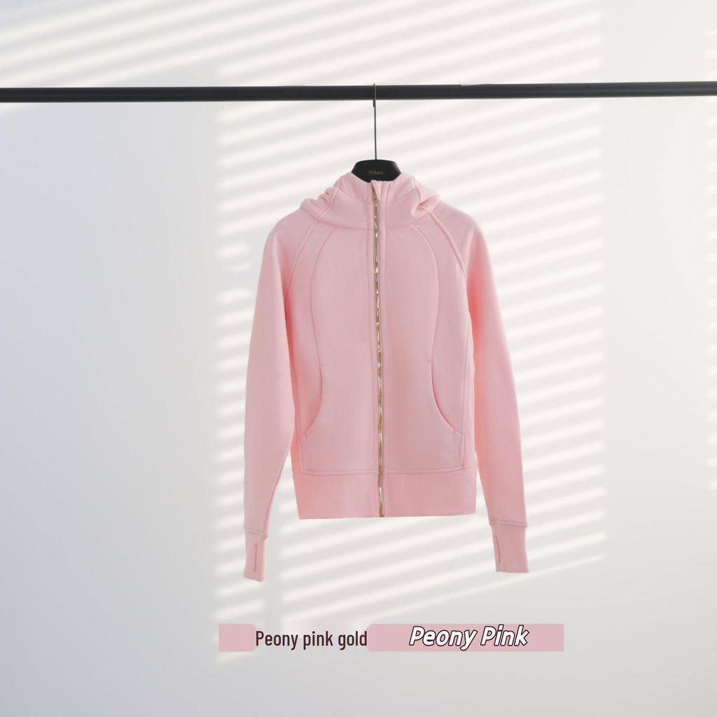 Crosslulu Women's Gold Zip Slim-Fit Velvet Hoodie Sweatshirt