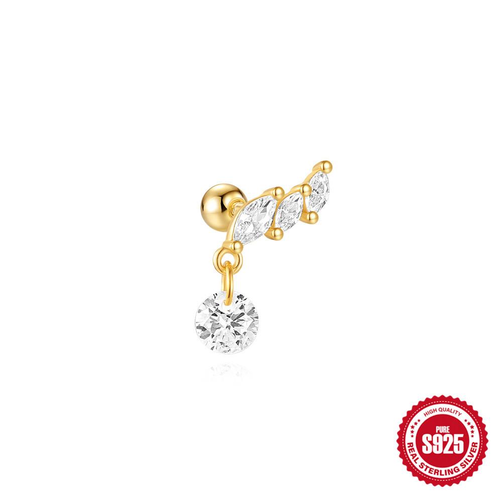 

Серьги Commuter Simple Two Wear из стерлингового серебра 925 пробы Love Element из циркония Серьги-кисточки Серьги для пирсинга хряща