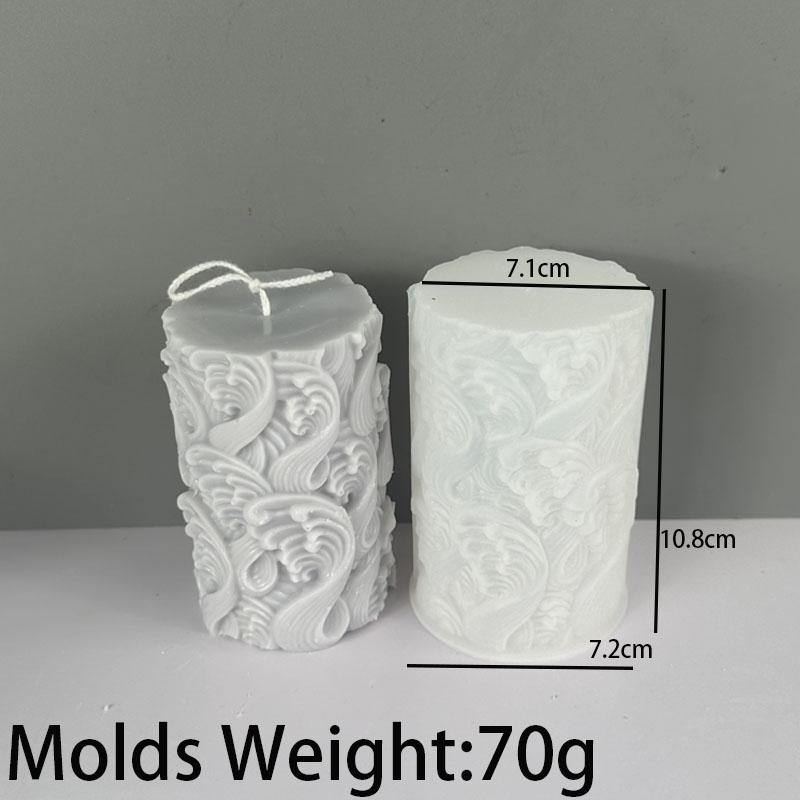 Flower Butterfly Cylindrical Silicone Candle Mold DIY Waves Soap Resin Plaster Making Chocolate Cooking Tool Wedding Decor Gifts