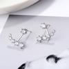 New 925 Silver Stud Earrings AAA Zircon High Quality For Women's Wedding Fine Jewelry Accessories Party Gift