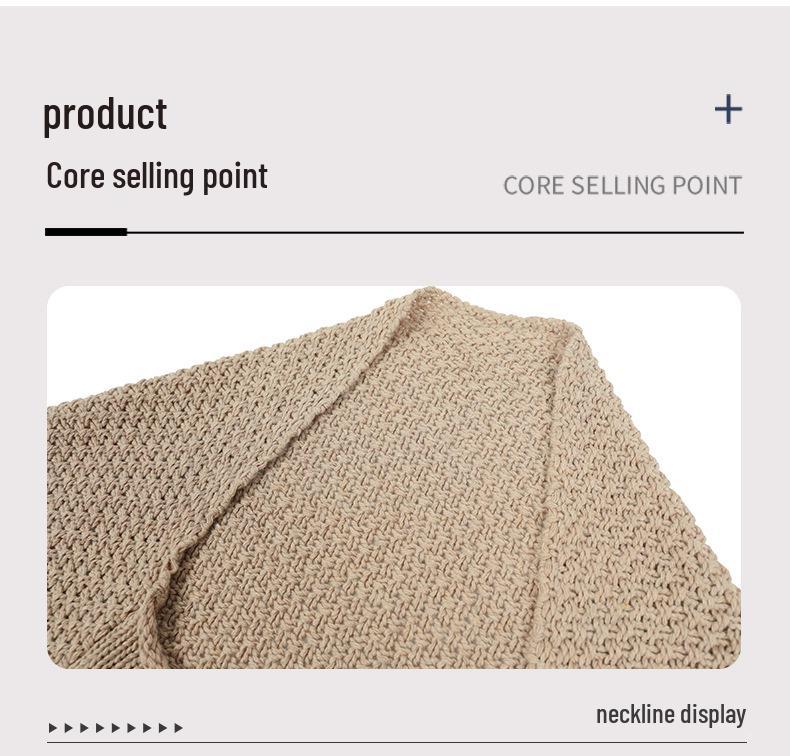 Drizzle 2023 Women's Batwing Sleeve Knitted Cardigan Sweater Solid Color, European & American Style.