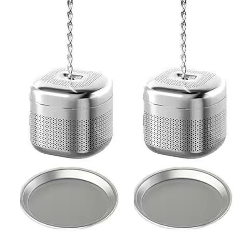 2 Set Stainless Steel Square Tea Infuser Ball Tea Strainer Teaware Tea Filter  Cooking