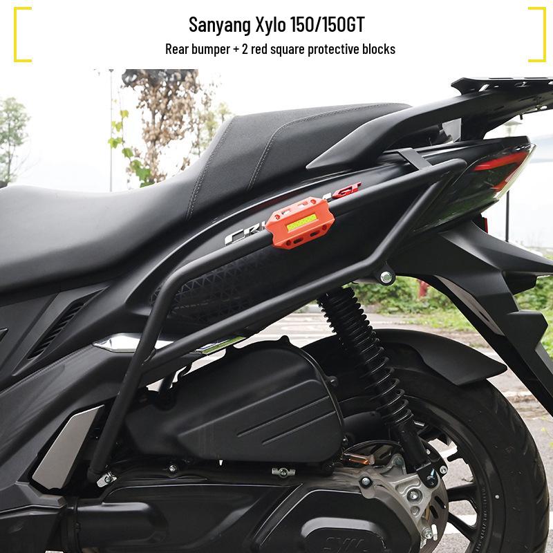 SYC Cruiser 150/GT Motorcycle Exhaust Guards & Folding Backrest Luggage Rack