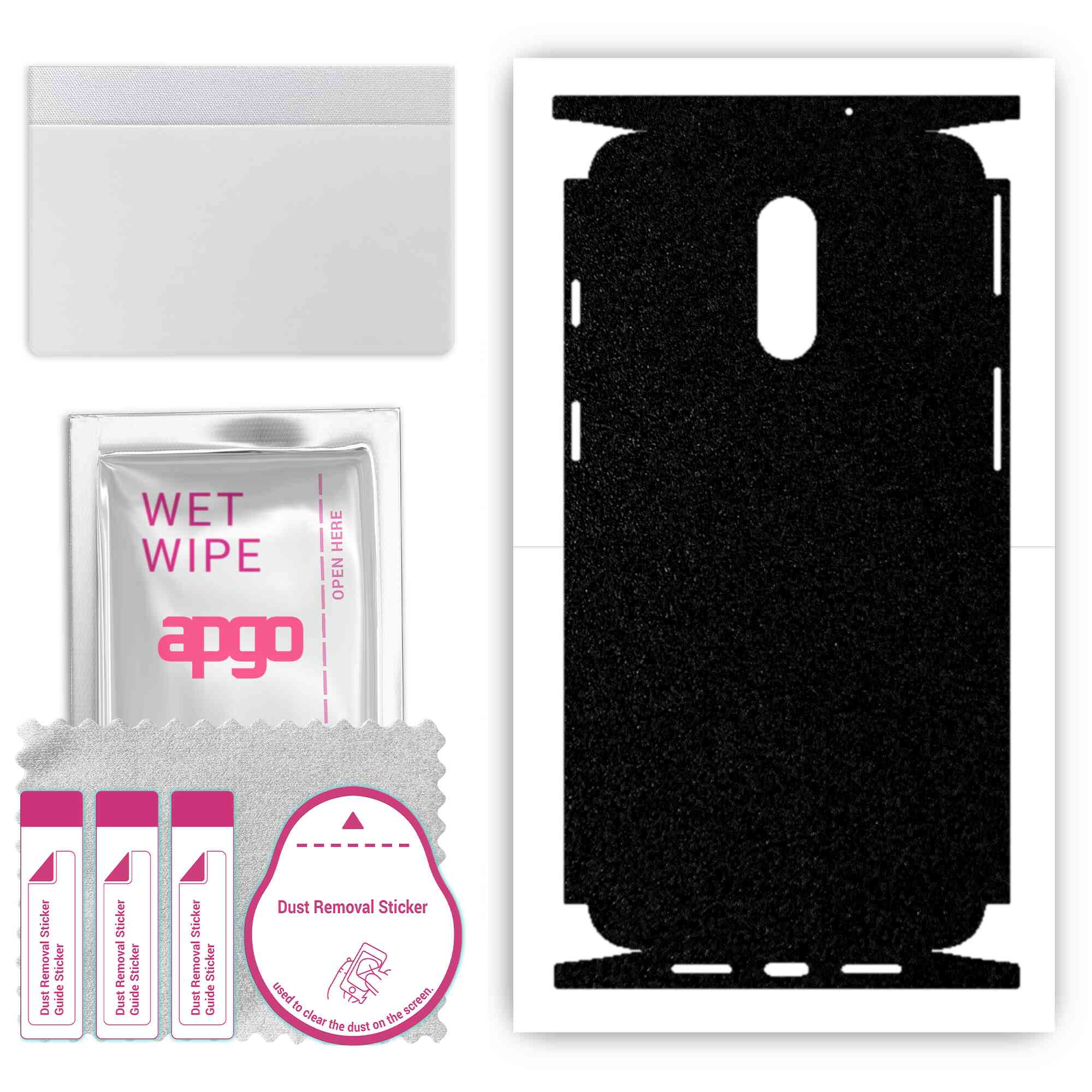 

apgo Protective Skin Sticker for the back+sides compatible with OnePlus 7, Full Wrap Film, Foil, Vinyl - Pattern Matte Black