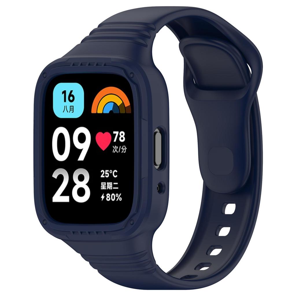 Silicone Strap with Case for Redmi Watch 3 / Redmi Watch 3 Active Strap Replacement Bracelet Protective Shell Cover