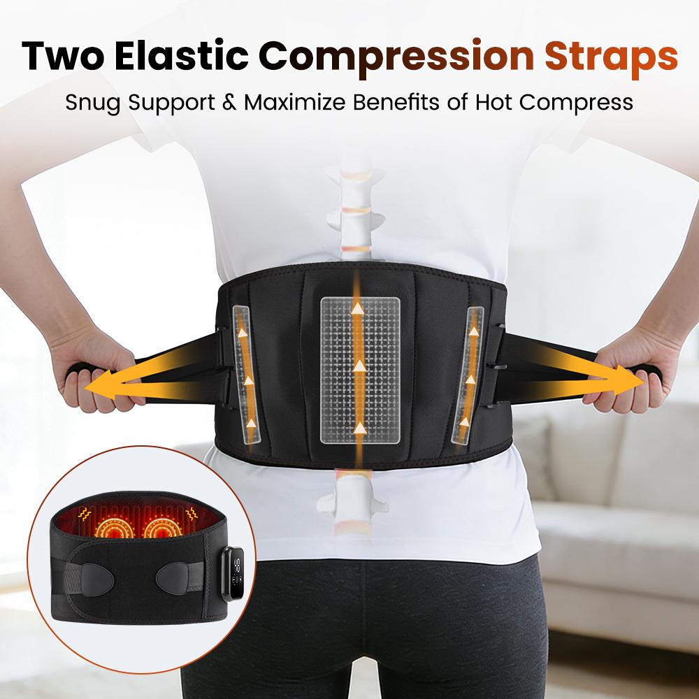 Electric Heating Waist Massager Belts Vibration Heated Pads Back Protector Adjustable Lumbar Compression Support Brace Belt