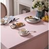 Solid Color Lace Edge Table Cover French Retro Style Cotton Tablecloth For Kitchen Dining Room Party Holiday Tabletop Decoration
