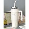 Solid Color Large Capacity Insulated Cup for Women 2026 New Model Giant Straw Water Cup Office Cold-Keeping Cup