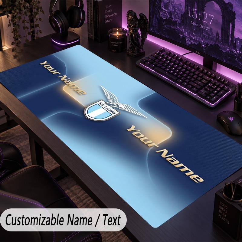 Custom Text Big Mousepad, Extended Desk Pad For Laptop Work GameLazio FC