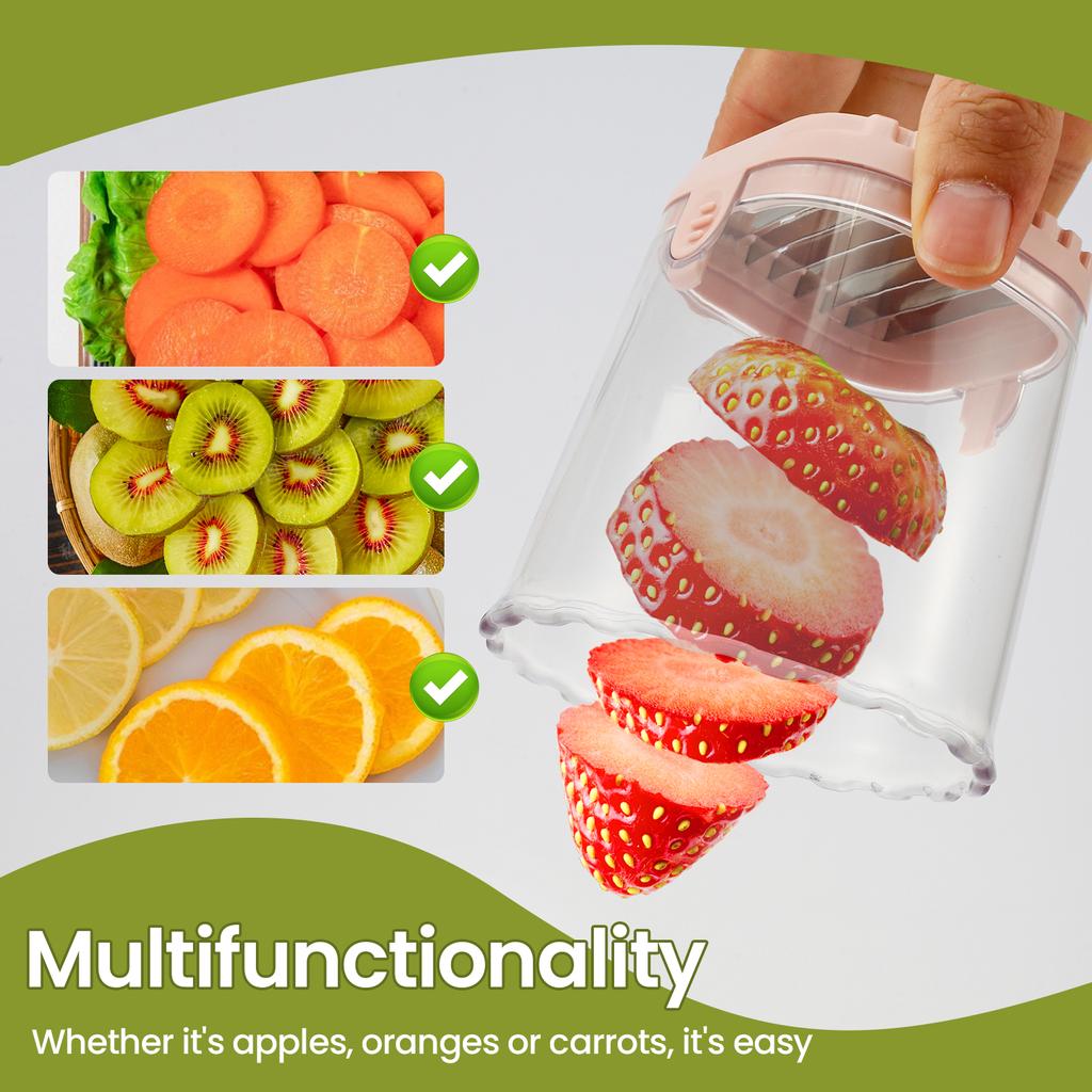 Kitchen Fruits Vegetables Cup Slicer Strawberry Slicer Portable Banana Cutter Multipurpose Detachable Potato Slice Making Tool