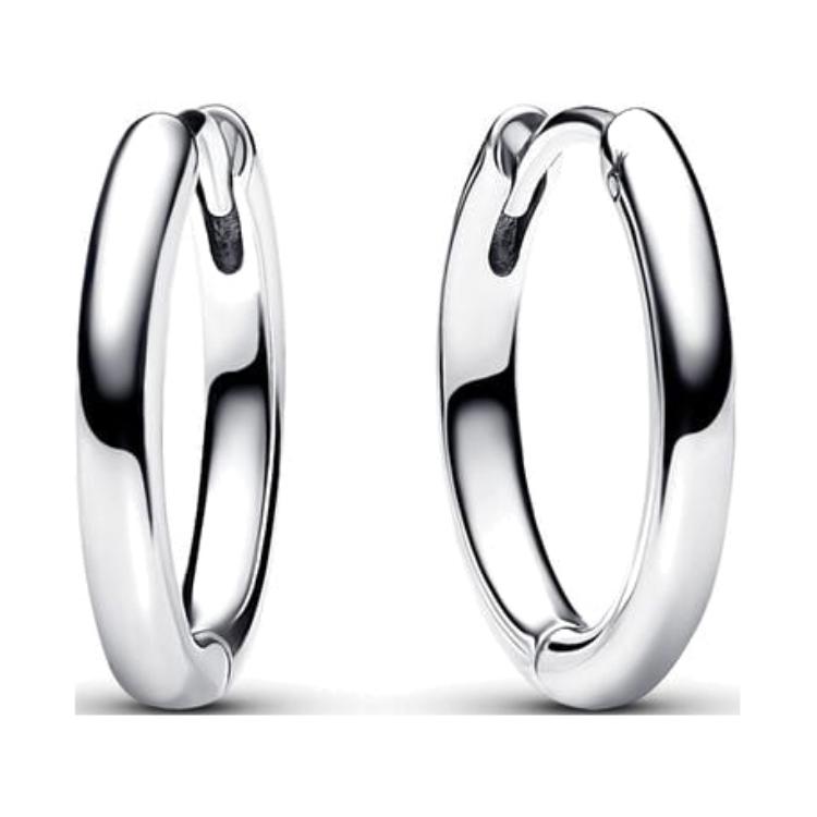 Pandora Solid Color Circular Design Sterling Silver Earrings Women earrings 293355C00 F,Silver