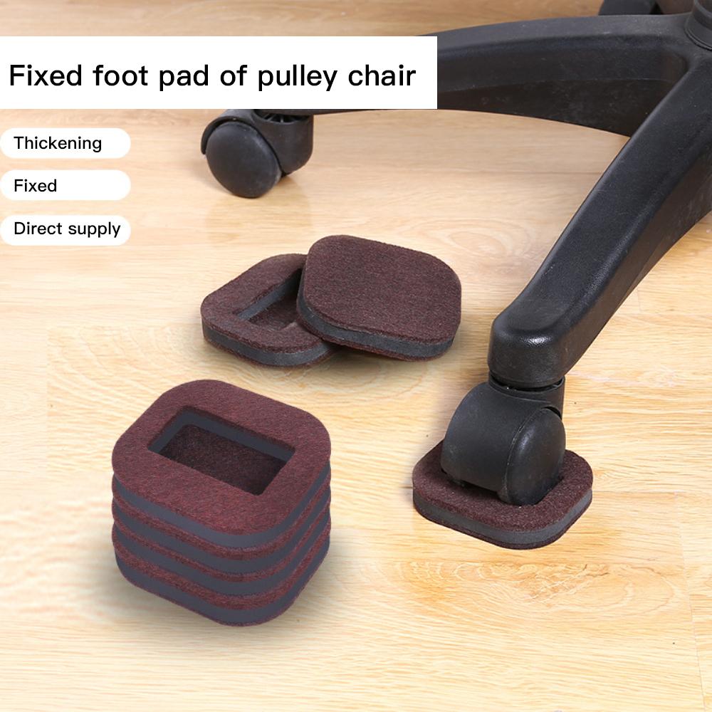 5pcs Furniture Wheel Stoppers Floor Protectors For Furniture Prevent Scratches Felt Seat Wheel Fixing Pad Mute Table Leg Pad