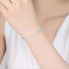 For Women Sterling Tone Cubic Zircon Cross Charm Bracelets Nuptial Bridal Accessories Fahsion Jewelry Sl070Trendy Charm