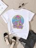 Women Fashion Print T-Shirt Girl Y2K Short Sleeve Tees Tops Kawaii 90S Sweetshirts Female Harajuku Graphic O-Neck T-Shirt