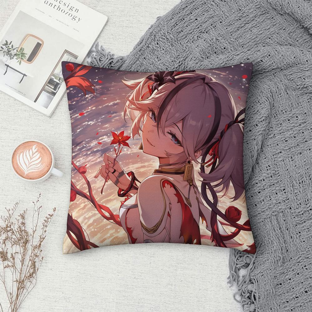 Wuthering Game Camellya Cushion Cover Square Pillow Bedroom Sofa Leisure Comfort Living Room Home Decoration X