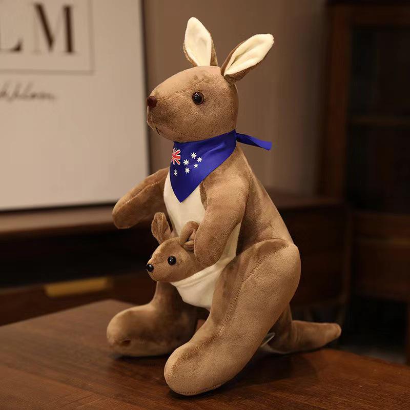 Mother and Baby Kangaroo Plush Toy - Cute Children's Pillow, Comfort Doll, Birthday Gift for Girls