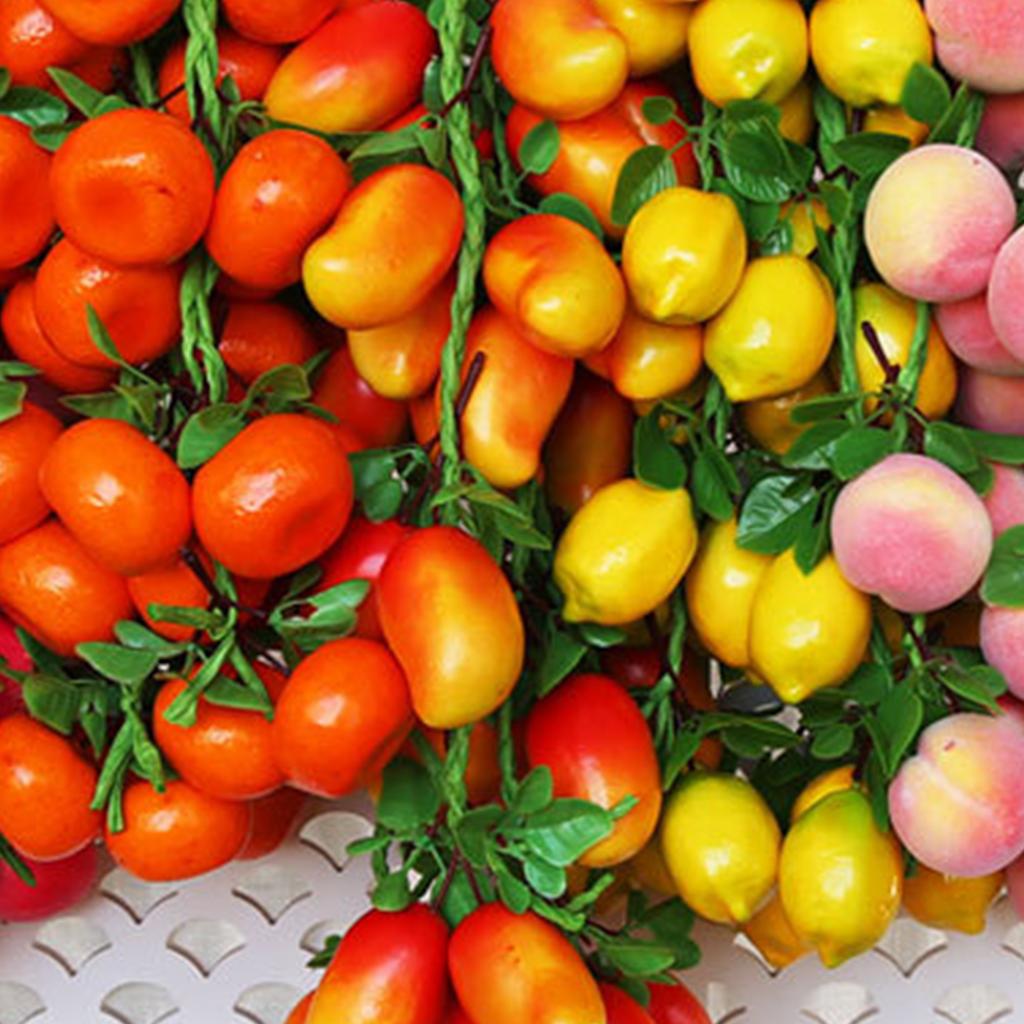 Simulation String Artificial Hanging Rope Desktop Lifelike Vegetable Fruit Farmhouse Pendant Garland for Photography